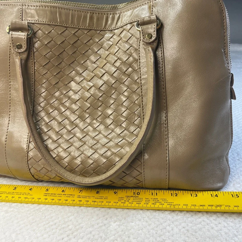 Ashwood Woven Leather Satchel‎ Crossbody Bag Tan Brown Designer Handbag